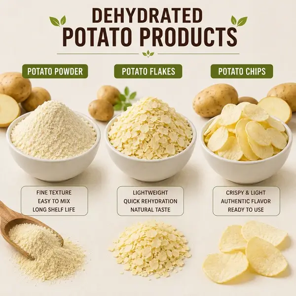 Dehydrated Potato Powder, Flakes, Chips